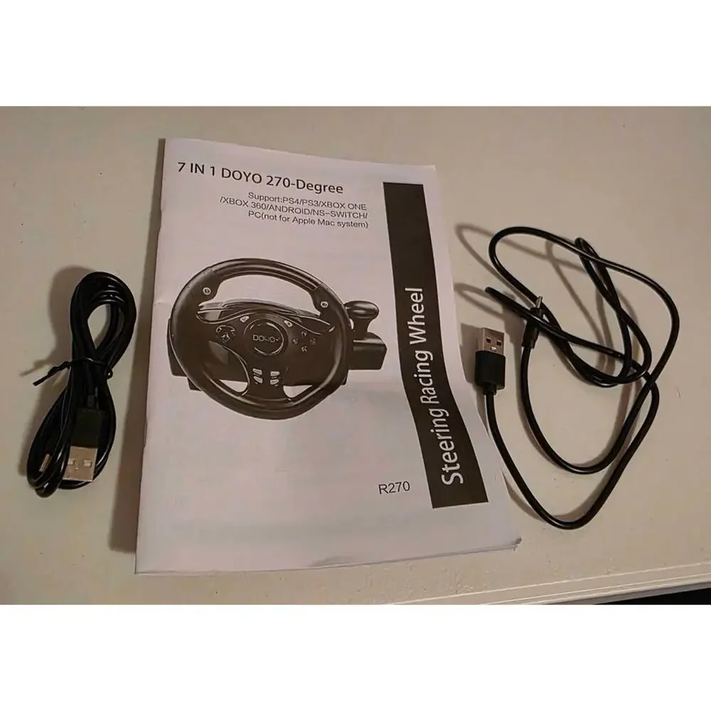 DOYO R270 Racing Wheel and Pedals 270 degree Gaming Steering Wheel Vibration